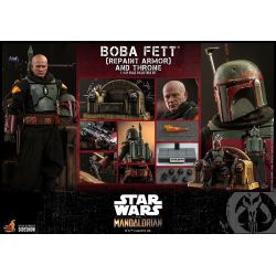 Boba Fett and throne (repaint armor) Hot Toys figure TMS056 (Star Wars The Mandalorian)