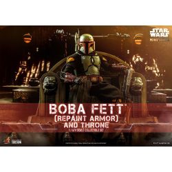 Figurine Boba Fett and throne (repaint armor) Hot Toys TMS056 (Star Wars The Mandalorian)