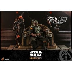 Boba Fett and throne (repaint armor) Hot Toys figure TMS056 (Star Wars The Mandalorian)