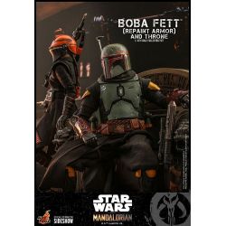 Figurine Boba Fett and throne (repaint armor) Hot Toys TMS056 (Star Wars The Mandalorian)