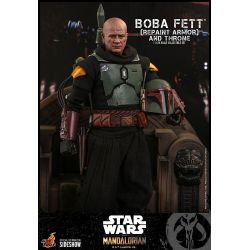 Boba Fett and throne (repaint armor) Hot Toys figure TMS056 (Star Wars The Mandalorian)