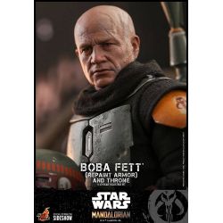 Boba Fett and throne (repaint armor) Hot Toys figure TMS056 (Star Wars The Mandalorian)