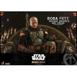 Boba Fett and throne (repaint armor) Hot Toys figure TMS056 (Star Wars The Mandalorian)