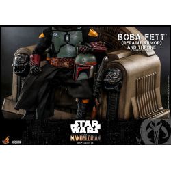 Boba Fett and throne (repaint armor) Hot Toys figure TMS056 (Star Wars The Mandalorian)