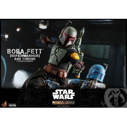 Boba Fett and throne (repaint armor) Hot Toys figure TMS056 (Star Wars The Mandalorian)