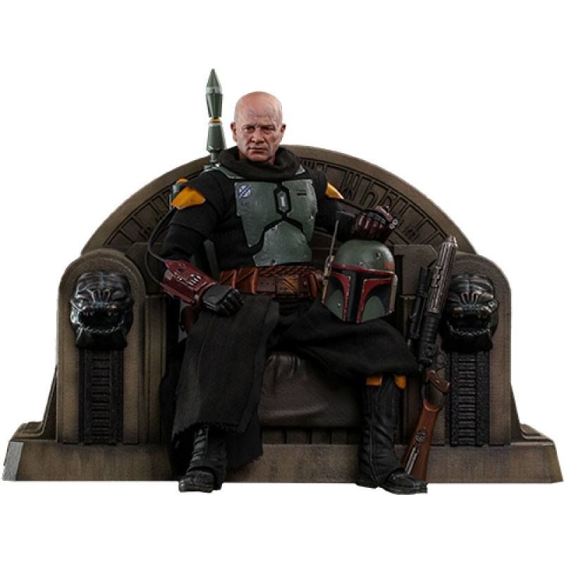 Boba Fett and throne (repaint armor) Hot Toys figure TMS056 (Star Wars The Mandalorian)