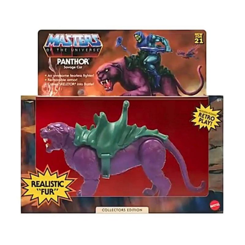 Panthor Mattel figure flocked collector Motu origins (Masters of the Universe)