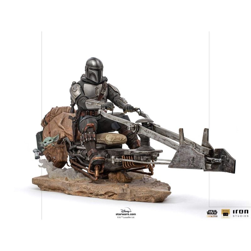 The Mandalorian and Speeder Bike Iron Studios Deluxe Art Scale figure (Star Wars : The Mandalorian)