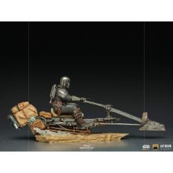 Figurine The Mandalorian et Speeder Bike Iron Studios Deluxe Art Scale (Star Wars : The Mandalorian)
