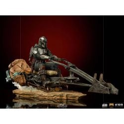 Figurine The Mandalorian et Speeder Bike Iron Studios Deluxe Art Scale (Star Wars : The Mandalorian)