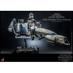Heavy Weapons Clone Trooper and BARC speeder with sidecar Hot Toys figure TMS077 (Star Wars the clone wars)