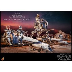 Heavy Weapons Clone Trooper and BARC speeder with sidecar Hot Toys figure TMS077 (Star Wars the clone wars)