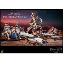 Heavy Weapons Clone Trooper and BARC speeder with sidecar TMS077 Hot Toys (figurine Star Wars the clone wars)
