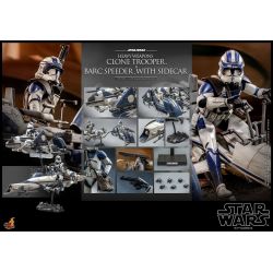 Heavy Weapons Clone Trooper and BARC speeder with sidecar TMS077 Hot Toys (figurine Star Wars the clone wars)