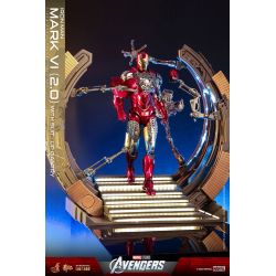 Iron Man Mark VI 2.0 (suit-up gantry) figurine Movie Masterpiece Hot Toys MMS688D53 (The Avengers)