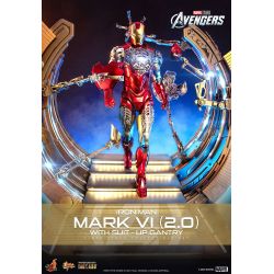 Iron Man Mark VI 2.0 (suit-up gantry) figurine Movie Masterpiece Hot Toys MMS688D53 (The Avengers)