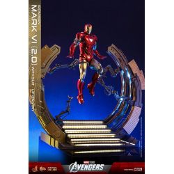 Iron Man Mark VI 2.0 (suit-up gantry) figurine Movie Masterpiece Hot Toys MMS688D53 (The Avengers)