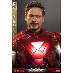 Iron Man Mark VI 2.0 (suit-up gantry) figurine Movie Masterpiece Hot Toys MMS688D53 (The Avengers)