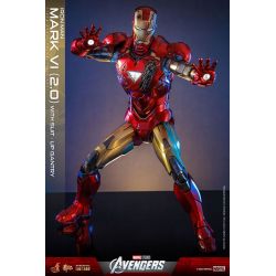 Iron Man Mark VI 2.0 (suit-up gantry) figurine Movie Masterpiece Hot Toys MMS688D53 (The Avengers)