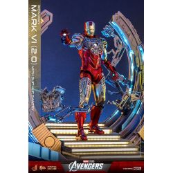 Iron Man Mark VI 2.0 (suit-up gantry) figurine Movie Masterpiece Hot Toys MMS688D53 (The Avengers)