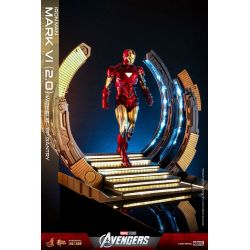 Iron Man Mark VI 2.0 (suit-up gantry) figurine Movie Masterpiece Hot Toys MMS688D53 (The Avengers)