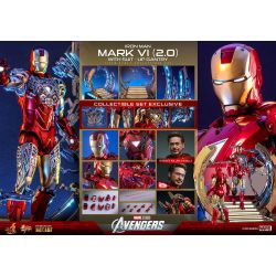 Iron Man Mark VI 2.0 (suit-up gantry) figurine Movie Masterpiece Hot Toys MMS688D53 (The Avengers)
