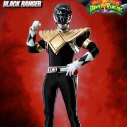 Dragon Shield Black Ranger ThreeZero figure (Mighty Morphin Power Rangers)