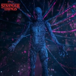 The Vecna figurine is presented in a diorama inspired by his web in the Stranger Things series