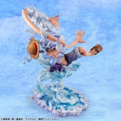 Monkey D Luffy (Gear 5) Portrait Of Pirates POP Storia Evolutiva di Megahouse - One Piece figura da 26 cm