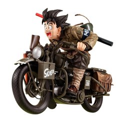 Son Goku (et sa moto) Desktop Real McCoy EX par Megahouse - figurine Dragon Ball Z de 14 cm
