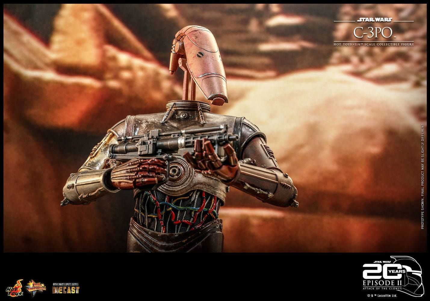 C-3PO figurine Movie Masterpiece Hot Toys diecast MMS650D46 20th anniversary (Star Wars episode 2 : l'attaque des clones)