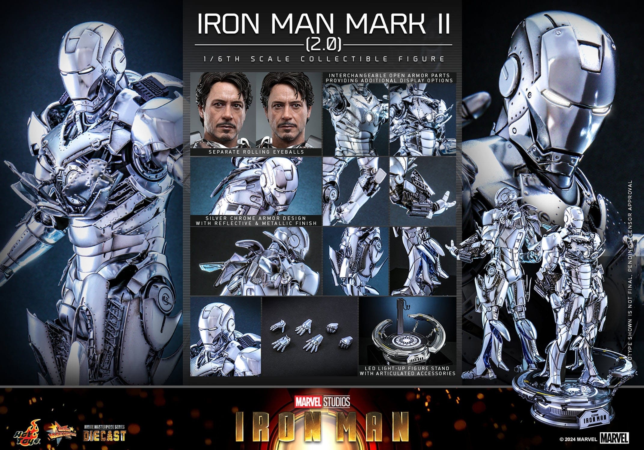 Iron Man Mark II (2.0) figurine Movie Masterpiece Hot Toys MMS733D59 (Iron Man)