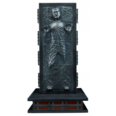 Han Solo in Carbonite Sixth Scale Sideshow Collectibles reissue (Star Wars) Han Solo in Carbonite Sixth Scale collectible figure by Sideshow Collectibles on a white background