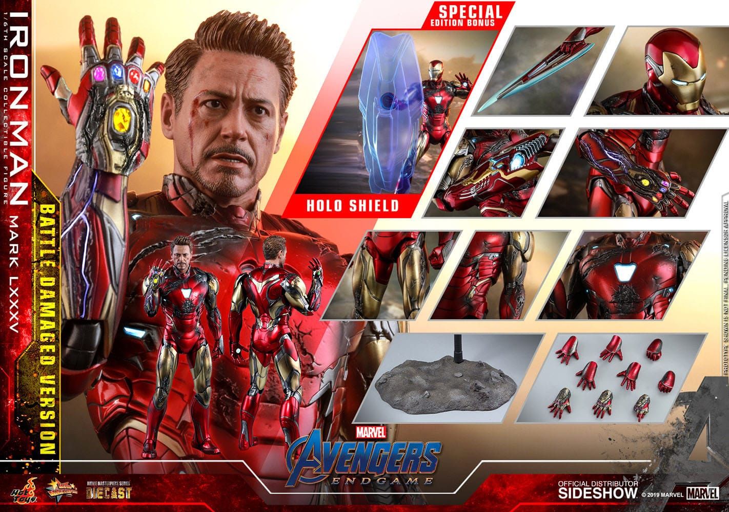 Iron Man Mark 85 Diecast Hot Toys MMS543D33 version Battle Damaged Special Edition - Avengers Endgame figure