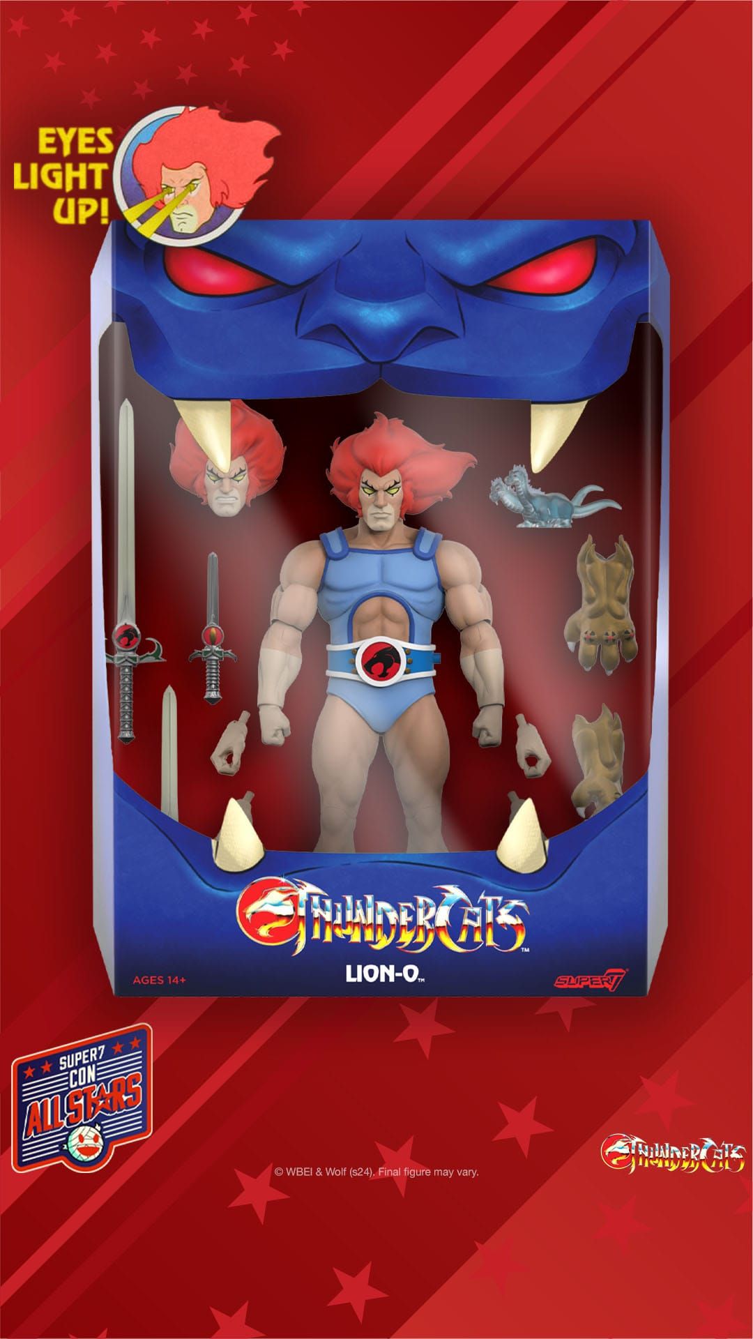 Lion-O Led Eyes Ultimates Super7 - Thundercats 18 cm figure