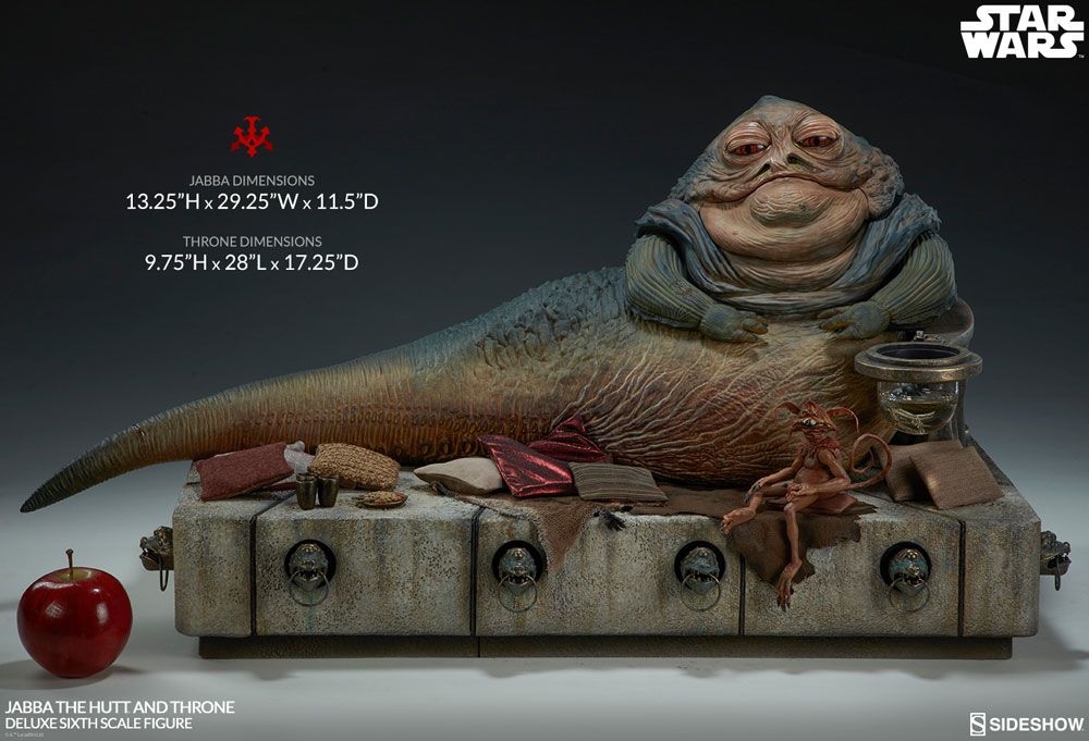 Jabba (avec trône) Sixth Scale Deluxe par Sideshow Collectibles - figurine 1/6 Star Wars Episode VI Le Retour Du Jedi de 74 cm
