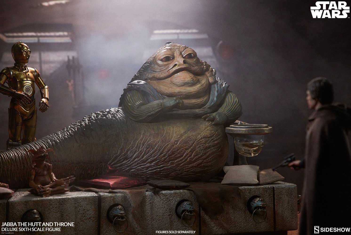 Jabba (avec trône) Sixth Scale Deluxe par Sideshow Collectibles - figurine 1/6 Star Wars Episode VI Le Retour Du Jedi de 74 cm