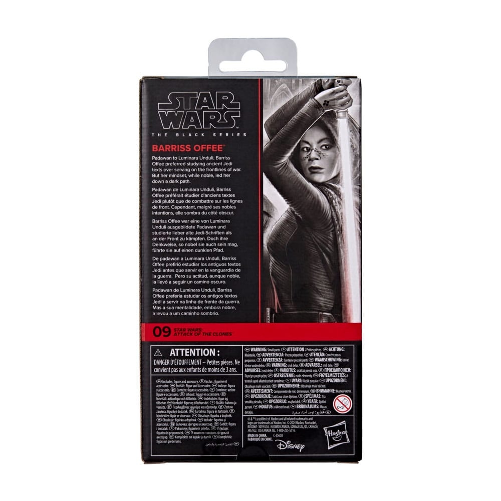 Barriss Offee Black Series par Hasbro - figurine Star Wars Episode 2 L'Attaque Des Clones de 15 cm