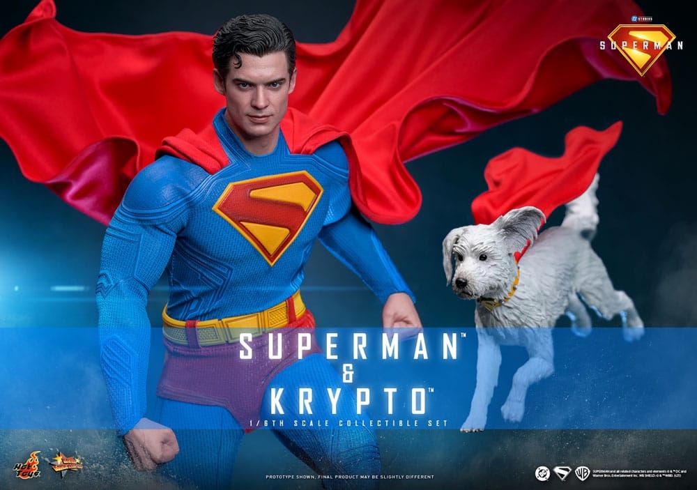 Superman et Krypto par Hot Toys - figurines 1/6 Superman 2025 de 33 cm - Reference MMS812