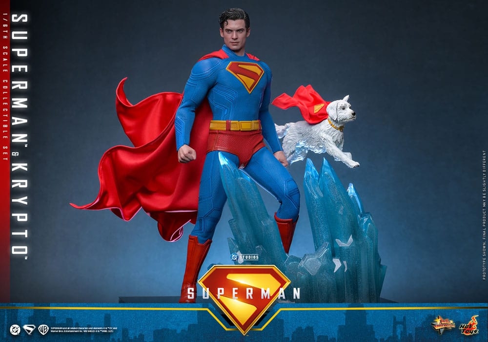 Superman et Krypto par Hot Toys - figurines 1/6 Superman 2025 de 33 cm - Reference MMS812
