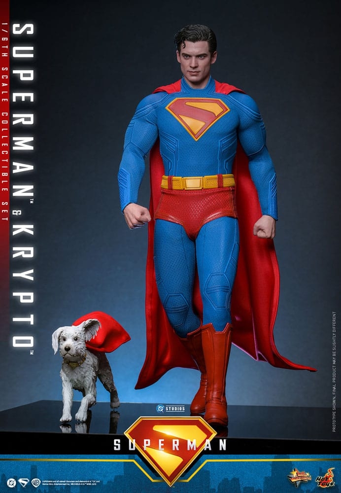 Superman et Krypto par Hot Toys - figurines 1/6 Superman 2025 de 33 cm - Reference MMS812