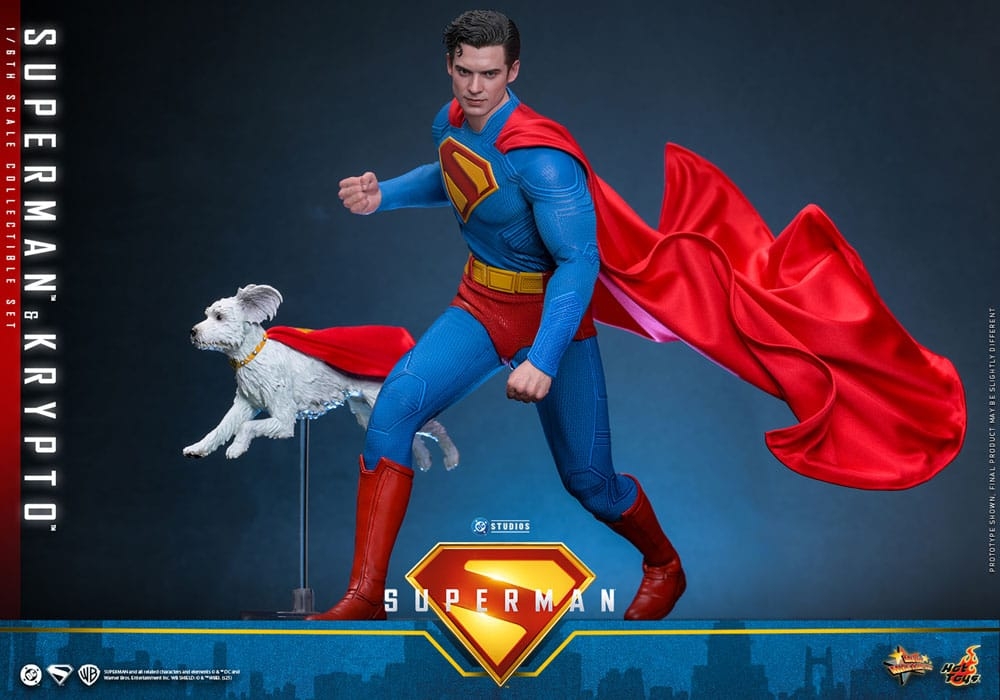 Superman et Krypto par Hot Toys - figurines 1/6 Superman 2025 de 33 cm - Reference MMS812