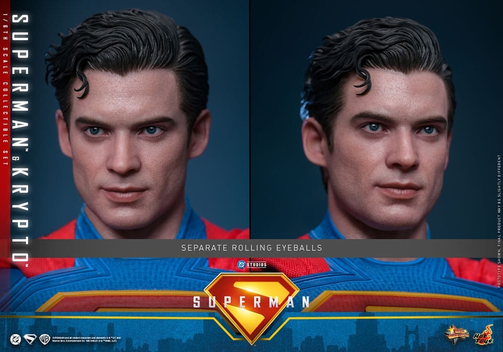 Superman et Krypto par Hot Toys - figurines 1/6 Superman 2025 de 33 cm - Reference MMS812