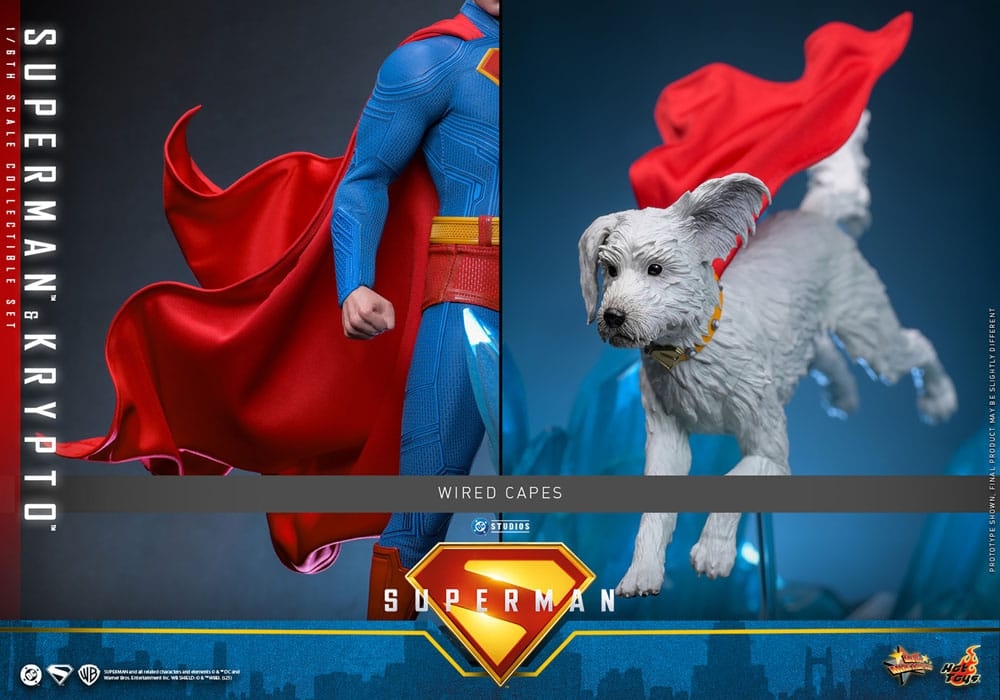 Superman et Krypto par Hot Toys - figurines 1/6 Superman 2025 de 33 cm - Reference MMS812