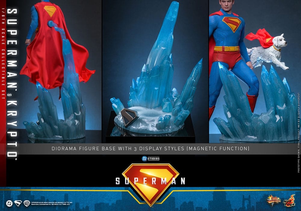 Superman et Krypto par Hot Toys - figurines 1/6 Superman 2025 de 33 cm - Reference MMS812