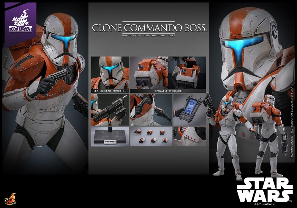 Clone Commando Boss par Hot Toys - figurine 1/6 Star Wars : The Clone Wars de 30 cm - Reference TMS151