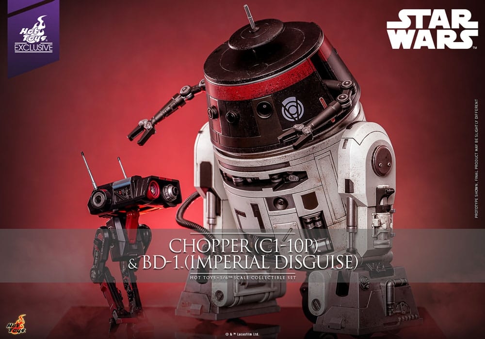 Chopper (C1-10P) et BD-1 (imperial disguise) par Hot Toys - figurine 1/6 Star Wars de 18 cm - Reference TMS152