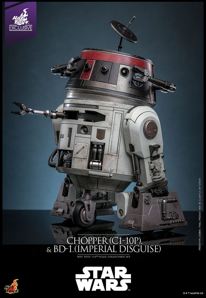 Chopper (C1-10P) et BD-1 (imperial disguise) par Hot Toys - figurine 1/6 Star Wars de 18 cm - Reference TMS152