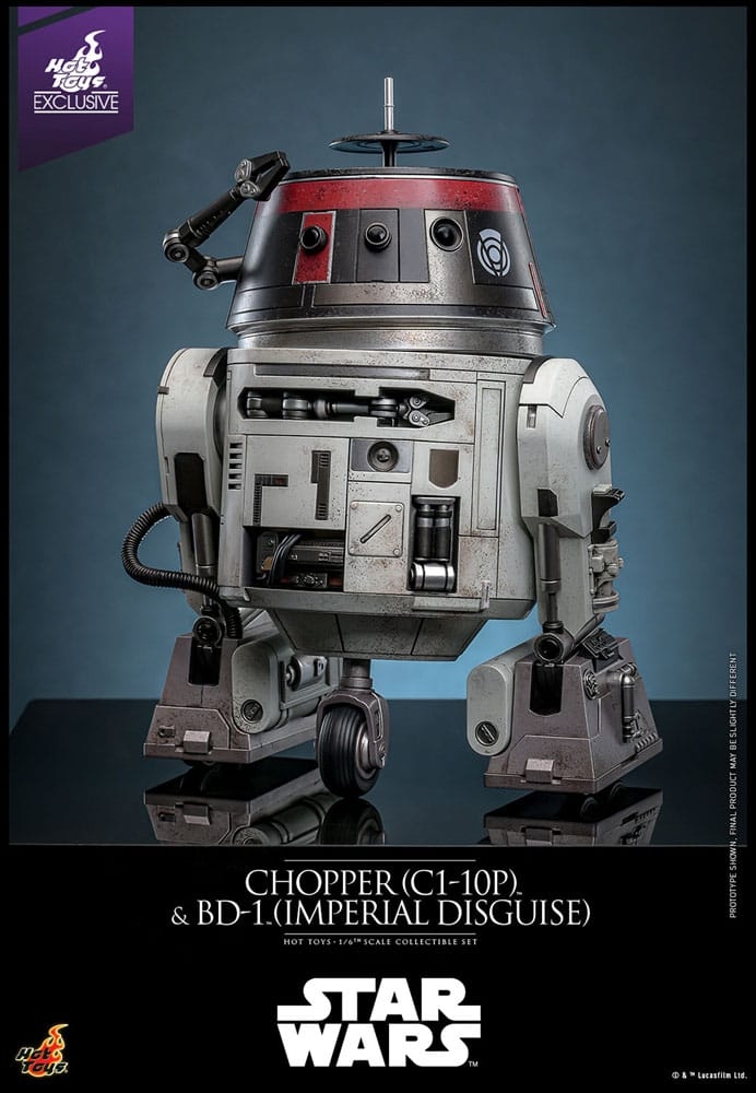 Chopper (C1-10P) et BD-1 (imperial disguise) par Hot Toys - figurine 1/6 Star Wars de 18 cm - Reference TMS152