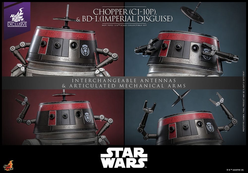 Chopper (C1-10P) and BD-1 (imperial disguise) by Hot Toys - Star Wars 1/6 scale action figure - Reference TMS152